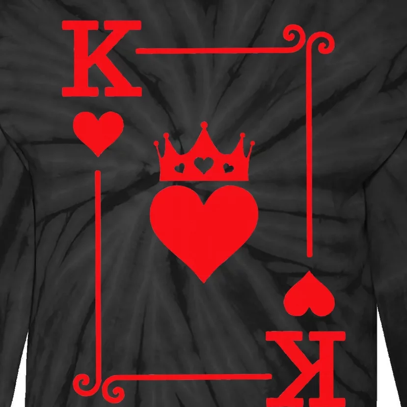 King Queen of Hearts Matching Couple King of Hearts Tie-Dye Long Sleeve Shirt