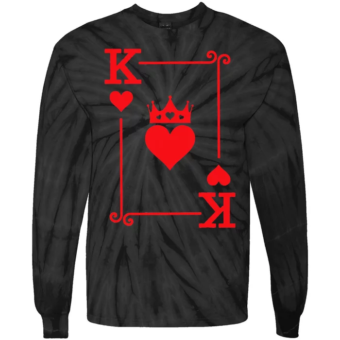 King Queen of Hearts Matching Couple King of Hearts Tie-Dye Long Sleeve Shirt