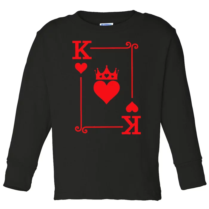 King Queen of Hearts Matching Couple King of Hearts Toddler Long Sleeve Shirt