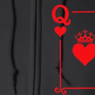 King & Queen of Hearts Matching Couple Queen of Hearts Full Zip Hoodie