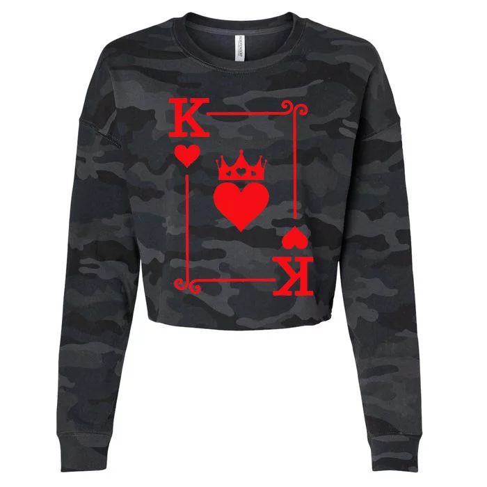 King & Queen of Hearts Matching Couple King of Hearts Cropped Pullover Crew