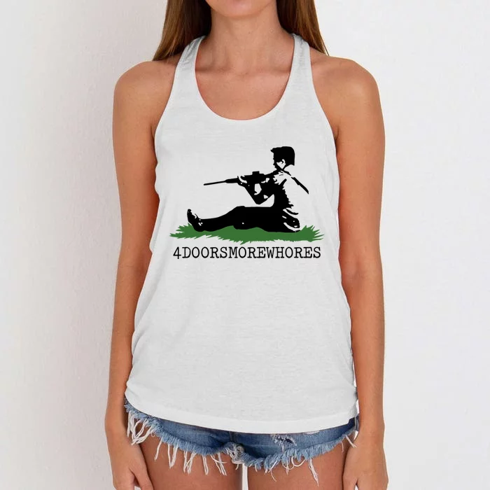 Kyle Rittenhouse 4 Doors More Whores Women's Knotted Racerback Tank