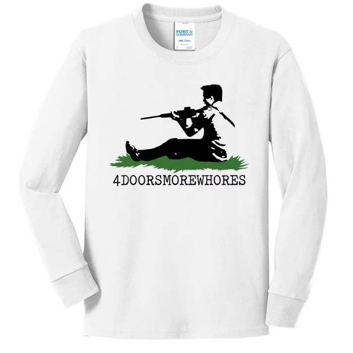 Kyle Rittenhouse 4 Doors More Whores Kids Long Sleeve Shirt