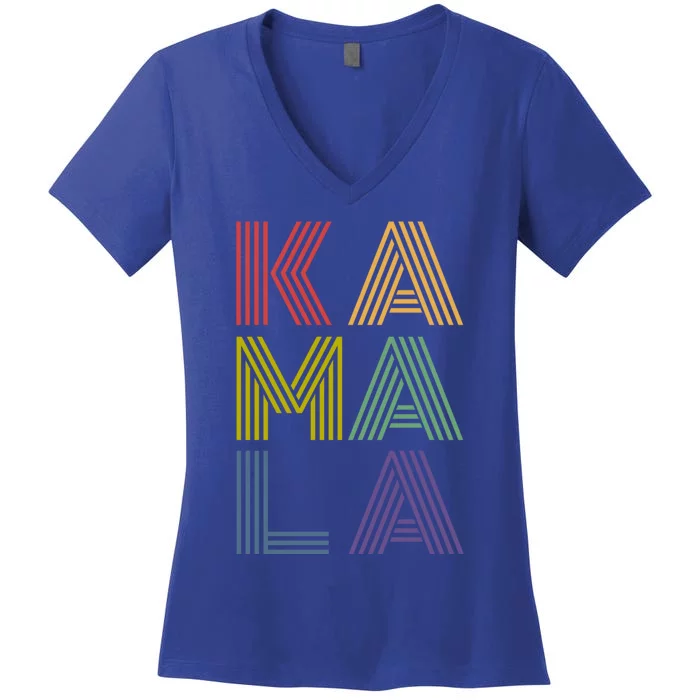 Kamala Retro 70s Vintage Meaningful Gift Women's V-Neck T-Shirt