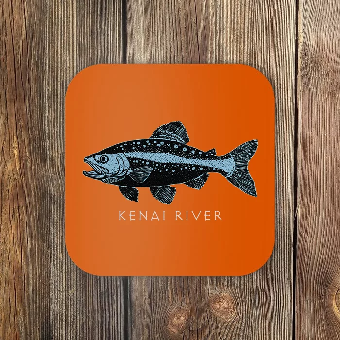 Kenai River Alaska King Salmon Fish Art Fishing Trip Coaster