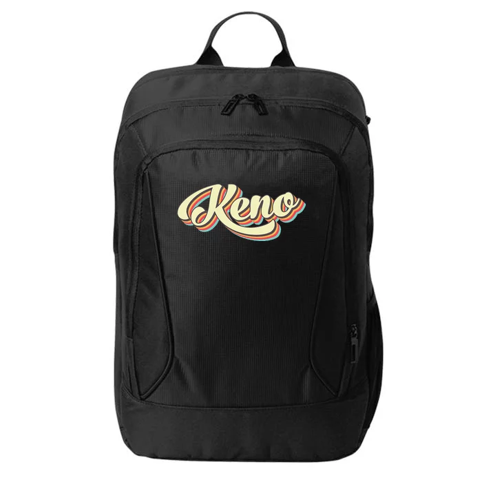 Keno Retro Art Baseball Font Vintage City Backpack