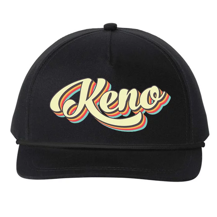 Keno Retro Art Baseball Font Vintage Snapback Five-Panel Rope Hat