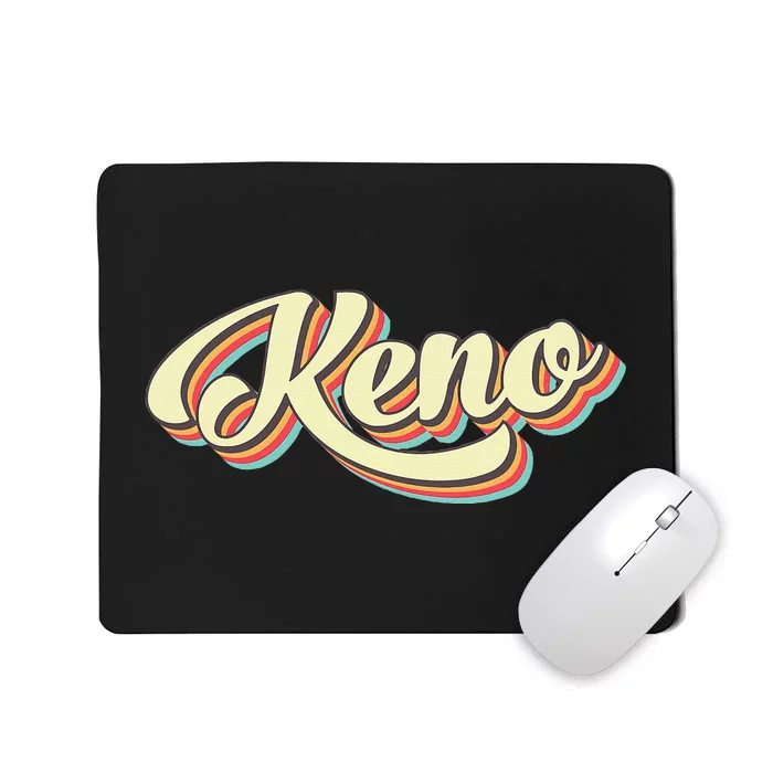 Keno Retro Art Baseball Font Vintage Mousepad