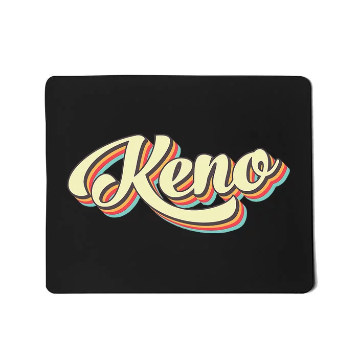 Keno Retro Art Baseball Font Vintage Mousepad