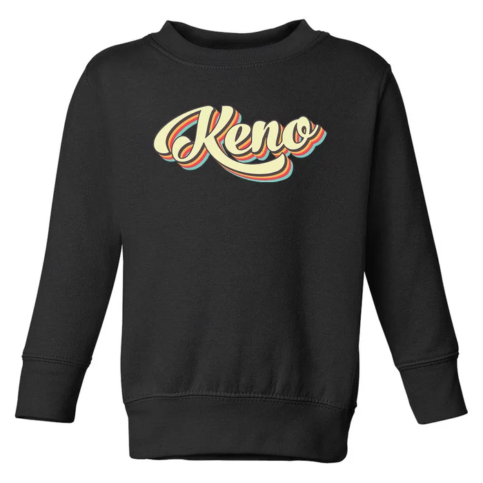 Keno Retro Art Baseball Font Vintage Toddler Sweatshirt