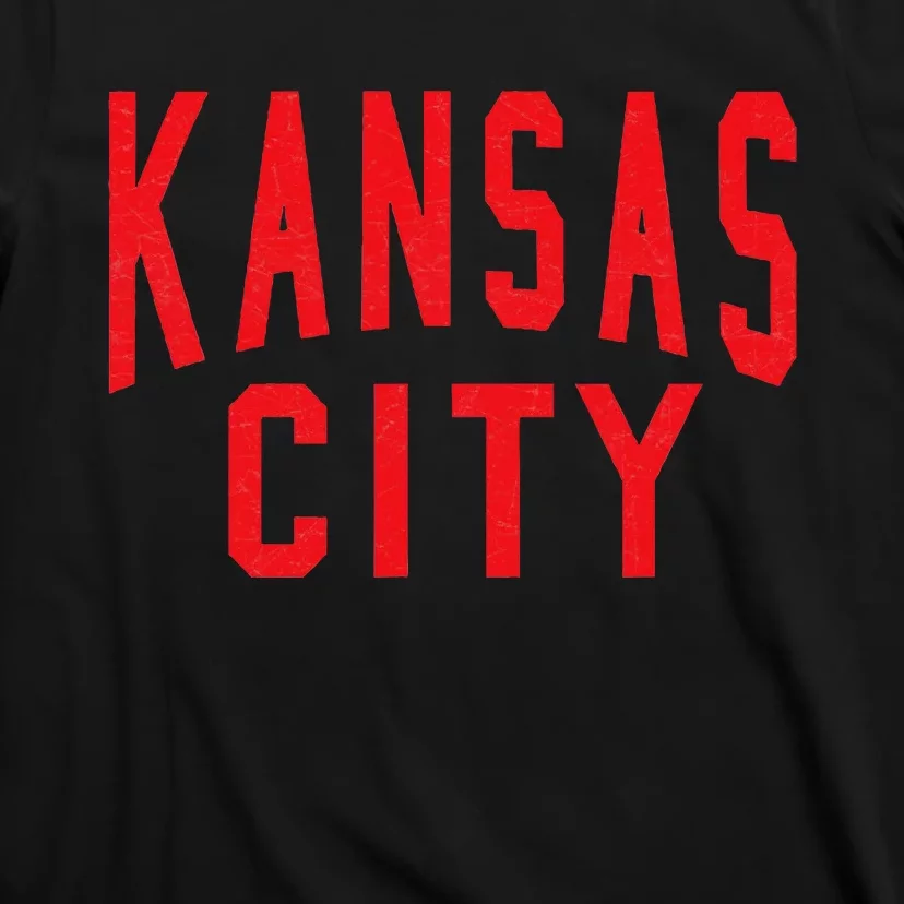 Kc Red & Black Kc Kansas City Old School Throwback Kc Fan T-Shirt