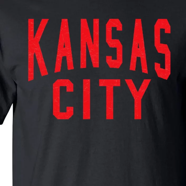 Kc Red & Black Kc Kansas City Old School Throwback Kc Fan Tall T-Shirt