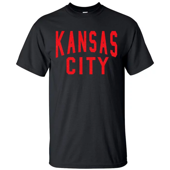 Kc Red & Black Kc Kansas City Old School Throwback Kc Fan Tall T-Shirt