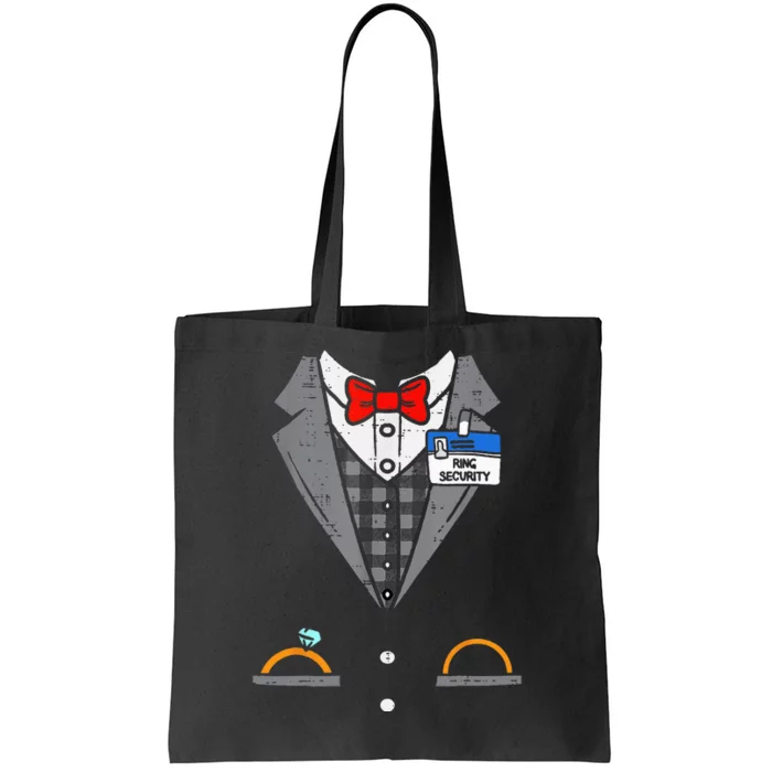 Kids Ring Bearer Funny Ring Security Tuxedo Wedding Party Tote Bag