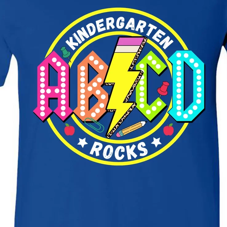 Kindergarten Rocks Back To School V-Neck T-Shirt