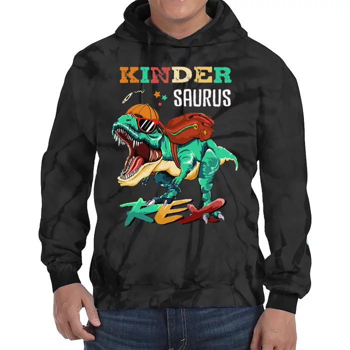 Kindersaurus Rex Back To School Gifts Tie Dye Hoodie