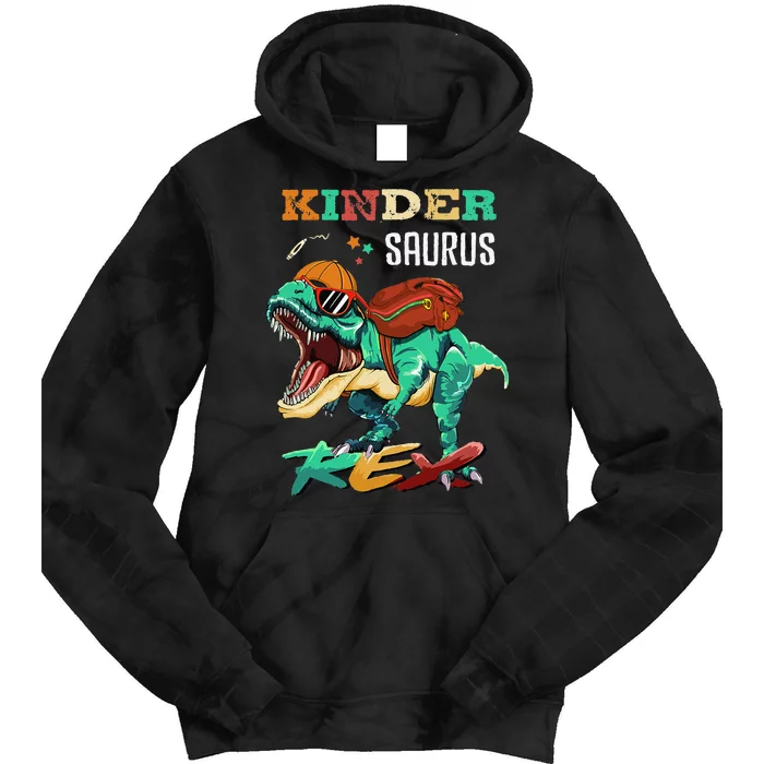 Kindersaurus Rex Back To School Gifts Tie Dye Hoodie