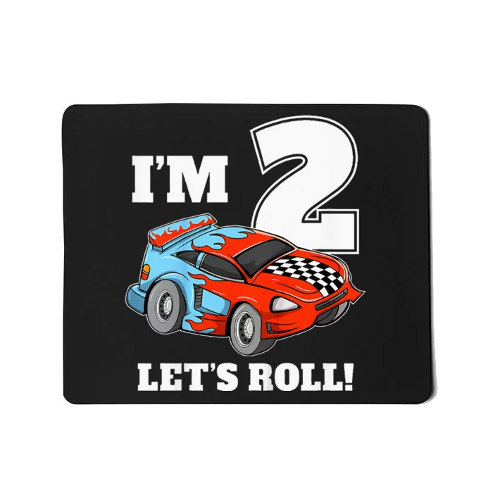 Kids Race Car 2nd Birthday Boy 2 Two Racing Car Driver Mousepad