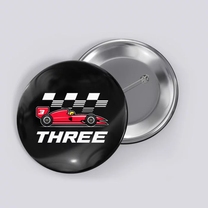 Kids Race Car 3rd Birthday Boy 3 Three Year Old Racecar Racing Button