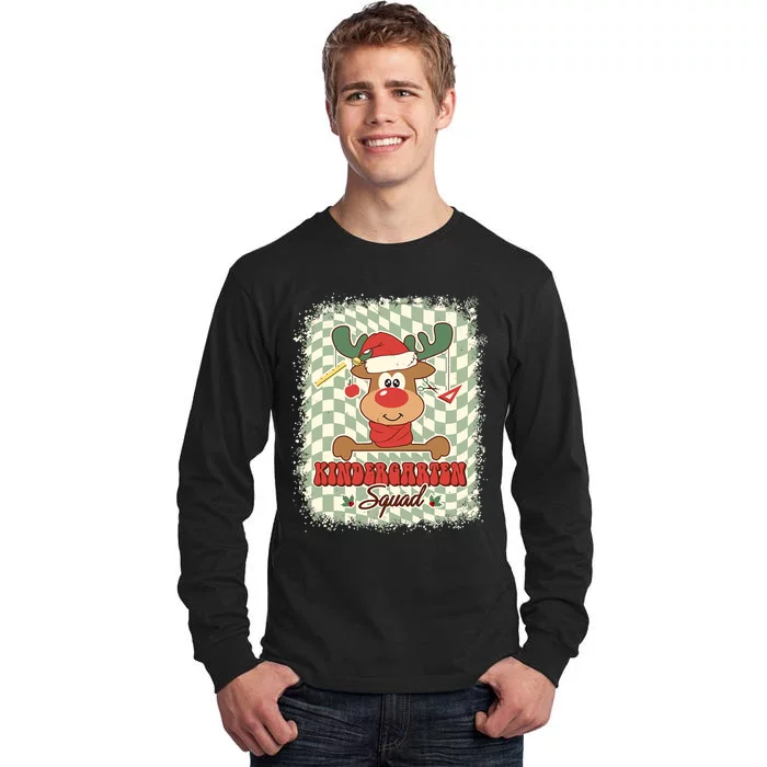 Kindergarten Reindeer Christmas Xmas Teacher Squad Tall Long Sleeve T-Shirt