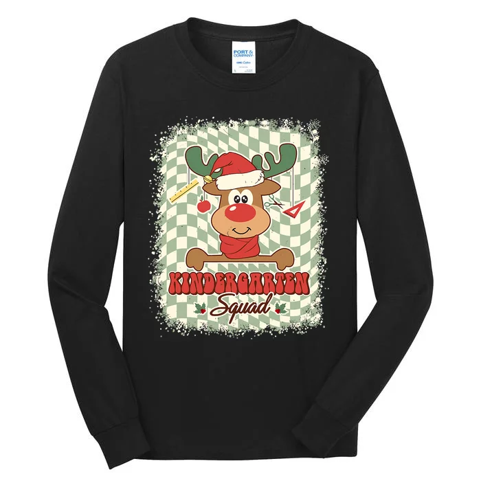 Kindergarten Reindeer Christmas Xmas Teacher Squad Tall Long Sleeve T-Shirt