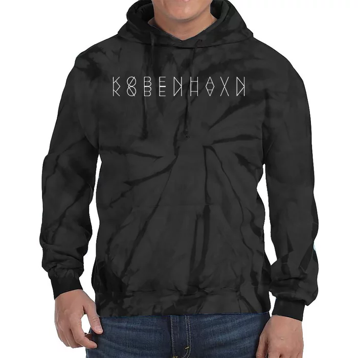 KøBenhavn Reflections Copenhagen Denmark Word Art Souvenir Tie Dye Hoodie