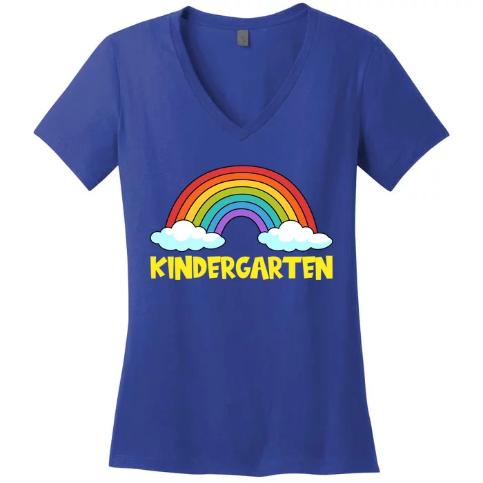 Kindergarten Rainbow First Day Of Kindergarten Gift Women's V-Neck T-Shirt