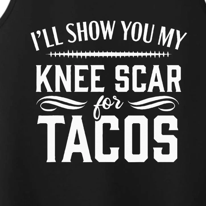 Knee Replacement Funny Tacos Surgery Recovery Gift Performance Tank