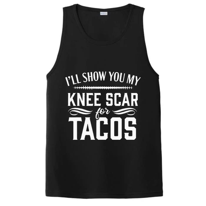 Knee Replacement Funny Tacos Surgery Recovery Gift Performance Tank