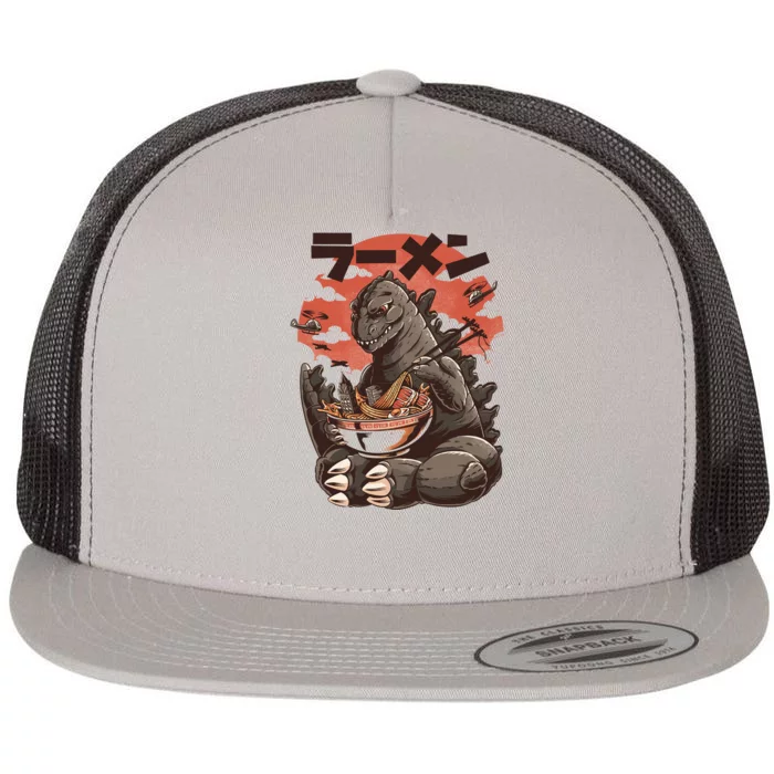 Kaiju's Ramen Sea Monster Flat Bill Trucker Hat