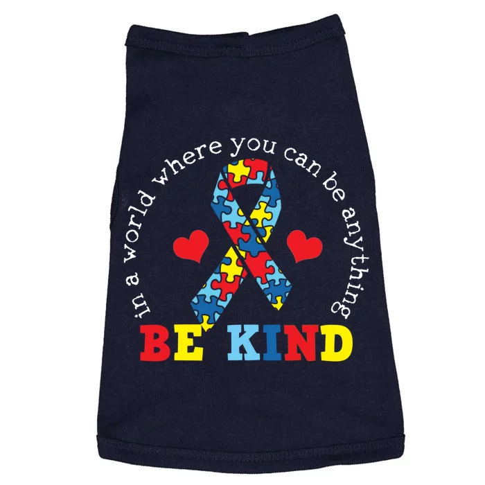 Kindness Ribbon Heart For Autism Awareness Doggie Tank