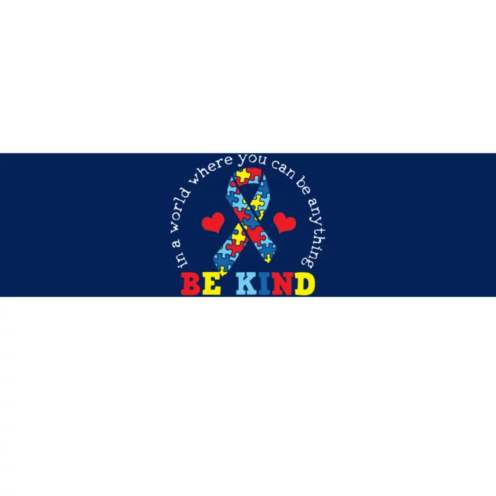 Kindness Ribbon Heart For Autism Awareness Bumper Sticker