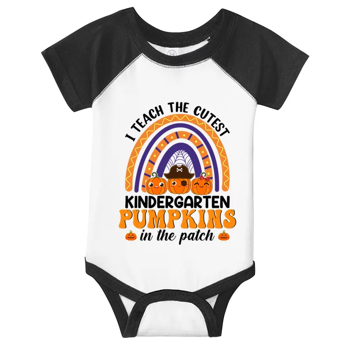 Kindergarten Rainbow I Teach The Cutest Pumpkin In The Patch Gift Infant Baby Jersey Bodysuit