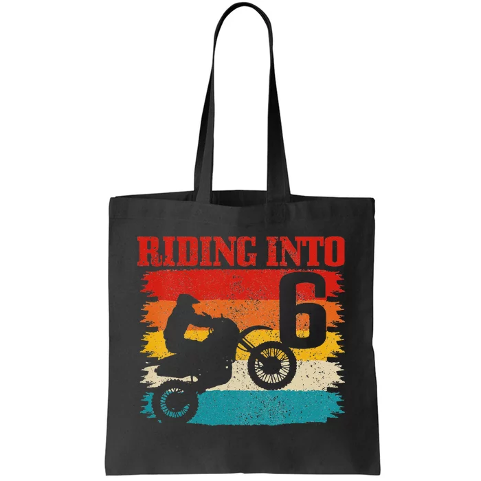 Kids Riding Into 6 Motocross 6th Birthday Dirt Bike Enduro Tote Bag