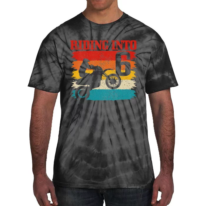 Kids Riding Into 6 Motocross 6th Birthday Dirt Bike Enduro Tie-Dye T-Shirt