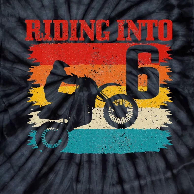 Kids Riding Into 6 Motocross 6th Birthday Dirt Bike Enduro Tie-Dye T-Shirt