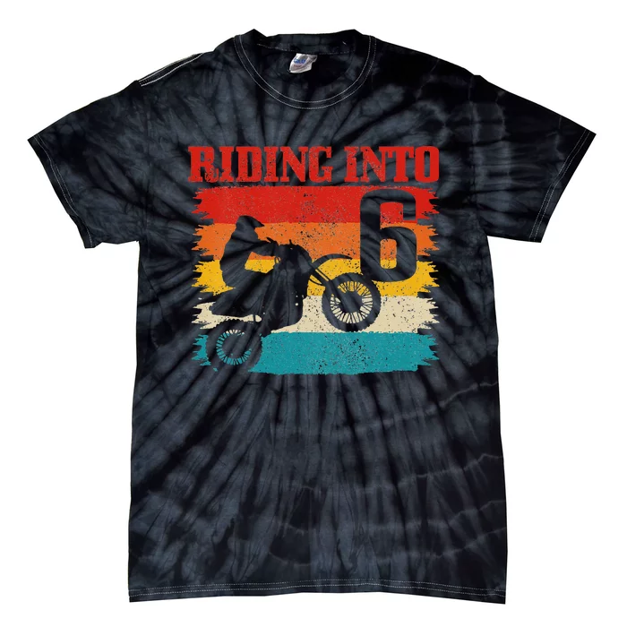 Kids Riding Into 6 Motocross 6th Birthday Dirt Bike Enduro Tie-Dye T-Shirt