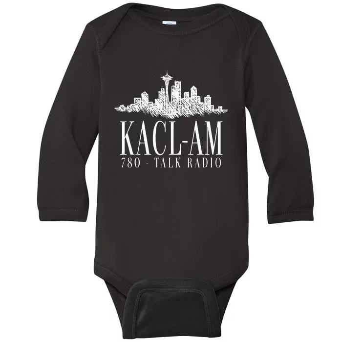 KC Red Kansas City Retro Vintage Stripes Cool KC Fan Pro Baby Long Sleeve Bodysuit