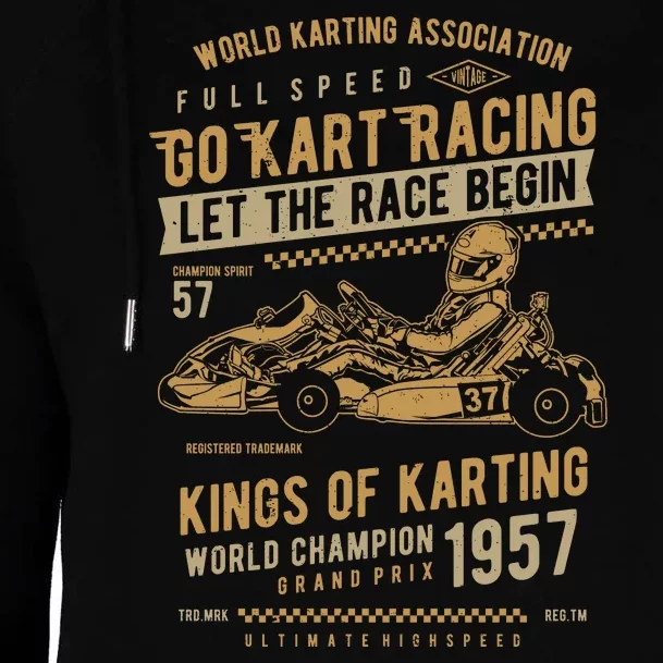 Kart Racing Womens Funnel Neck Pullover Hood