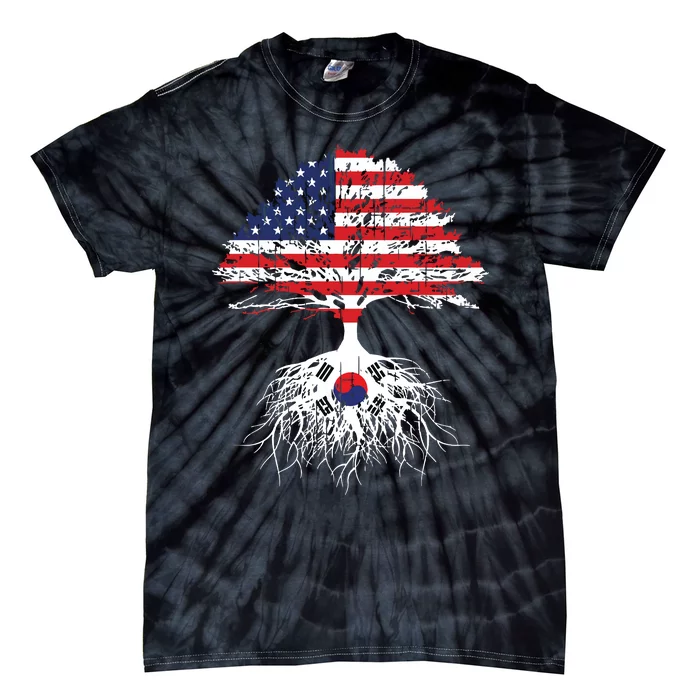 Korean Roots Korean American Korea Flag Men Women Tie-Dye T-Shirt