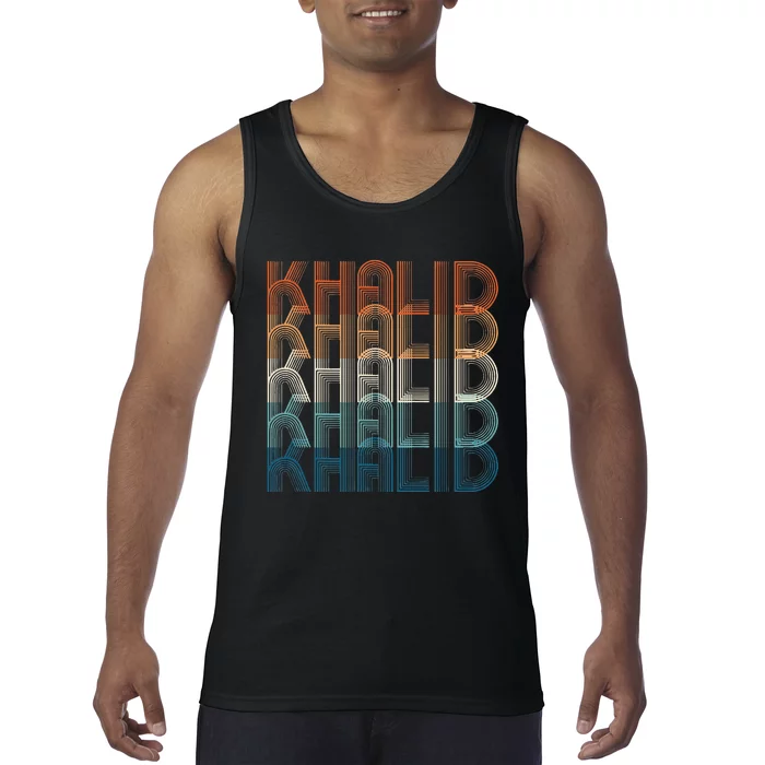 Khalid Retro My Name Is Khalid Gift Funny Retro Khalid Tank Top