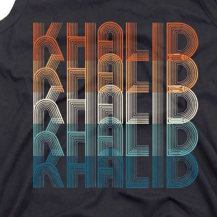 Khalid Retro My Name Is Khalid Gift Funny Retro Khalid Tank Top