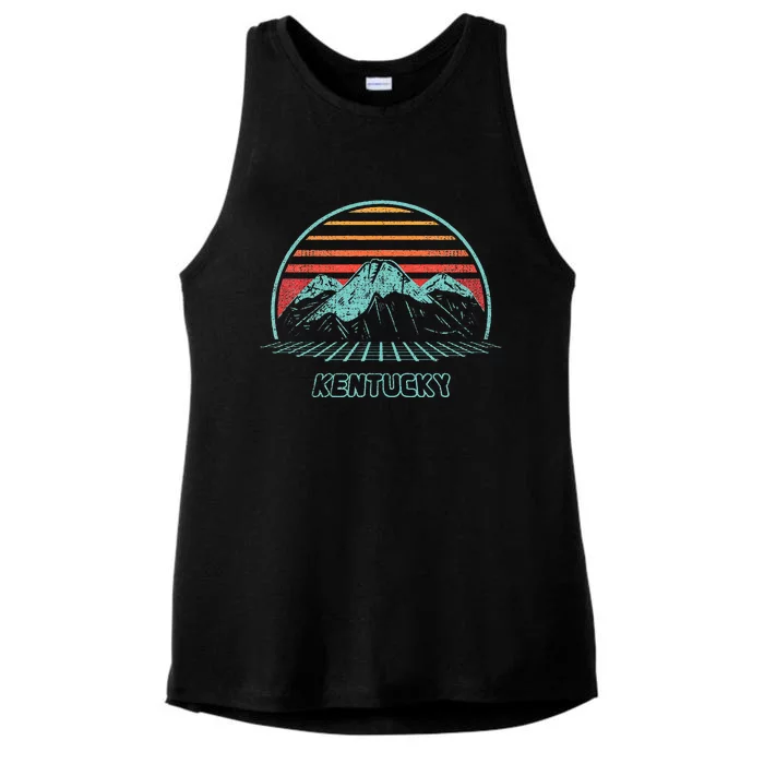 Kentucky Retro Mountain Hiking 80s Style Ladies Tri-Blend Wicking Tank