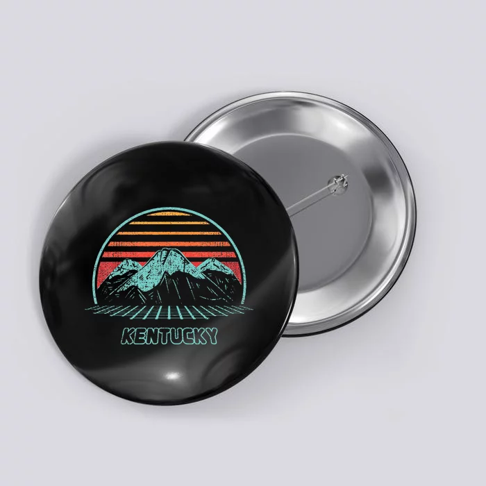 Kentucky Retro Mountain Hiking 80s Style Button