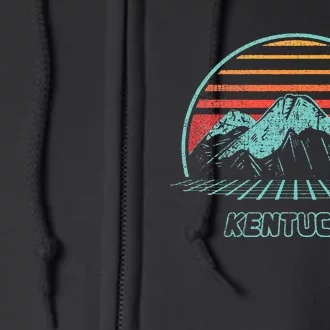 Kentucky Retro Mountain Hiking 80s Style Full Zip Hoodie