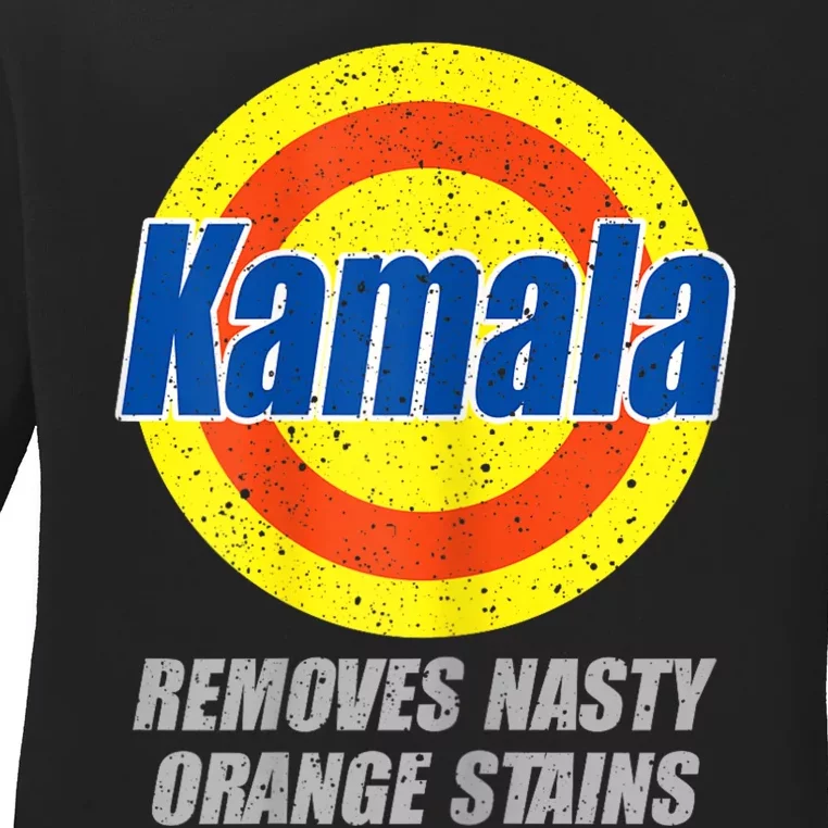 Kamala Removes Nasty Orange Stains Democrat President 2024 Ladies Long Sleeve Shirt