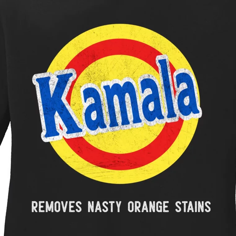 Kamala Removes Nasty Orange Stains Funny Ladies Long Sleeve Shirt