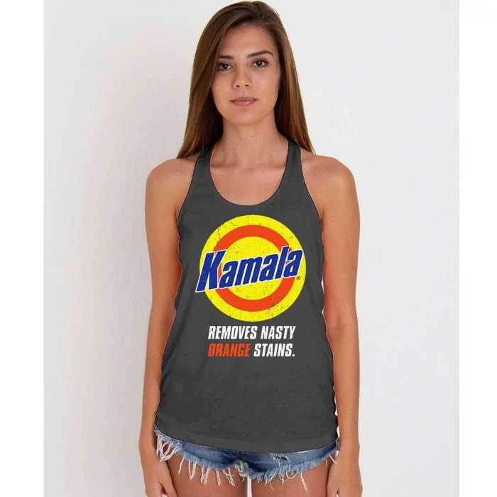 Kamala Removes Nasty Orange Stains Gift Women's Knotted Racerback Tank