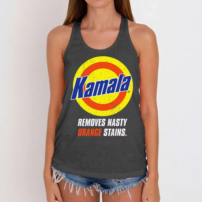 Kamala Removes Nasty Orange Stains Gift Women's Knotted Racerback Tank