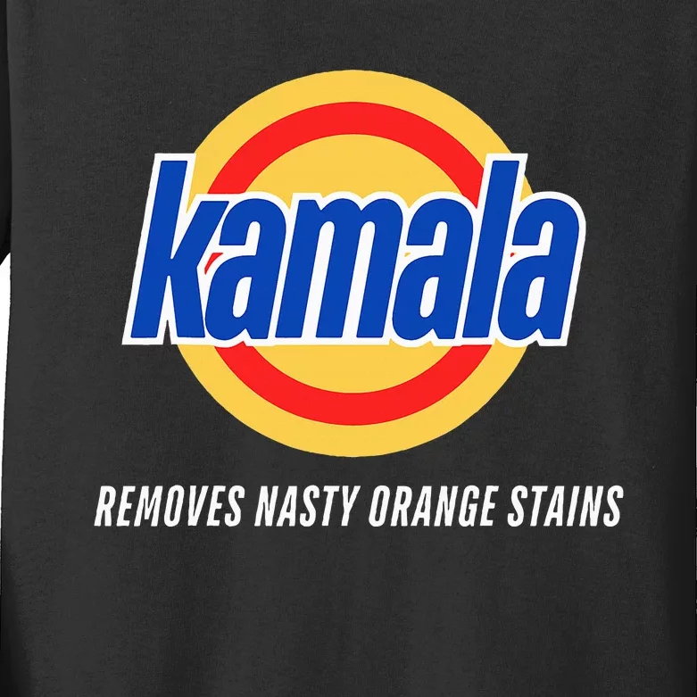 Kamala Removes Nasty Orange Stains Funny Kids Long Sleeve Shirt